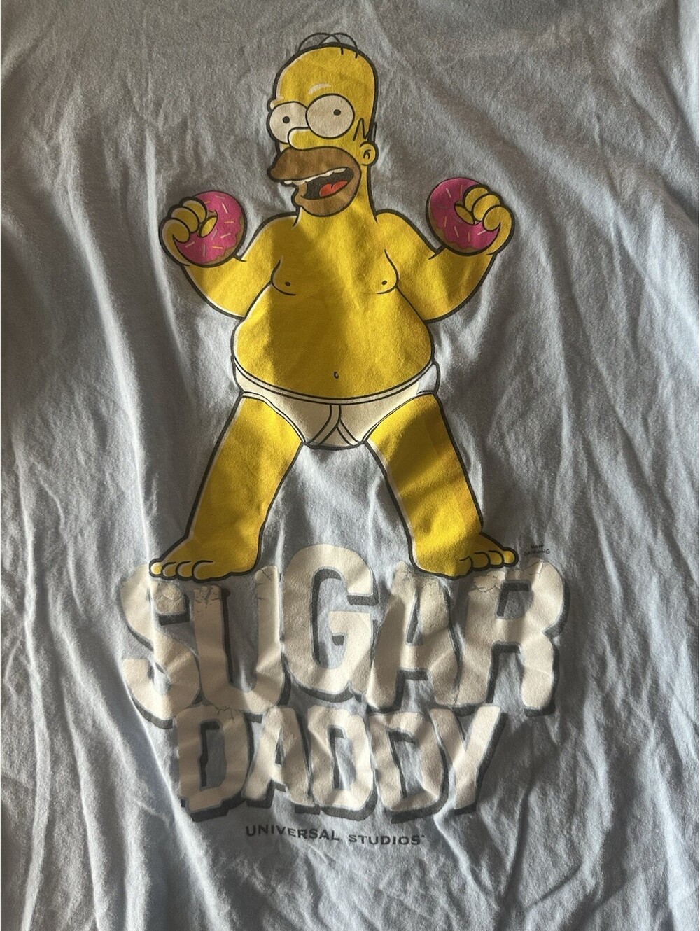Simpsons Homer Sugar Daddy T Shirt Adult M Blue Universal Studios Graphic Tee